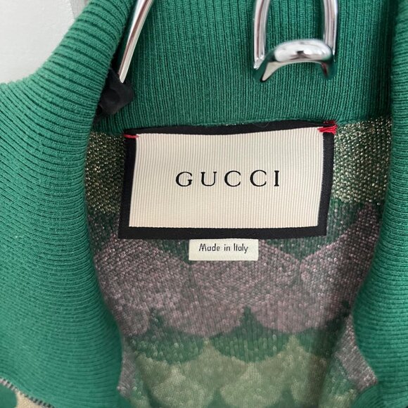 Men Gucci Green knit zip-up Jacket - Picture 5 of 5